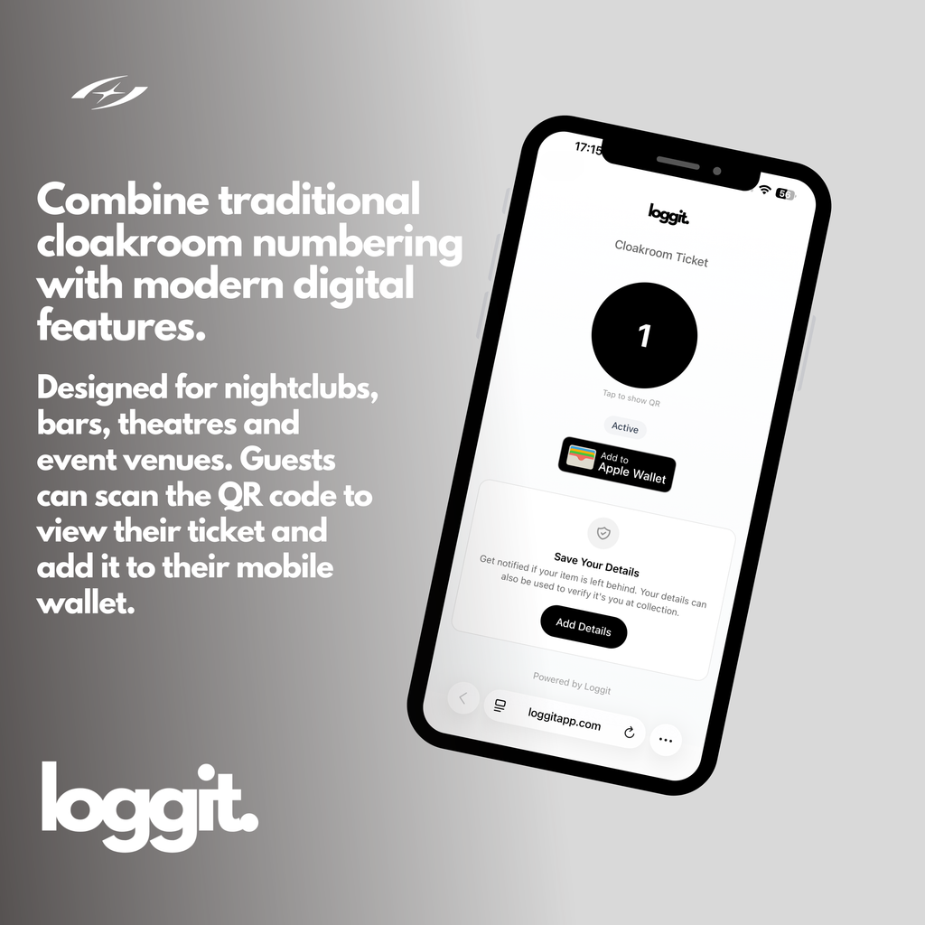 QR Cloakroom Tickets Digital | Apple Wallet & Google Wallet Cloakroom Tags