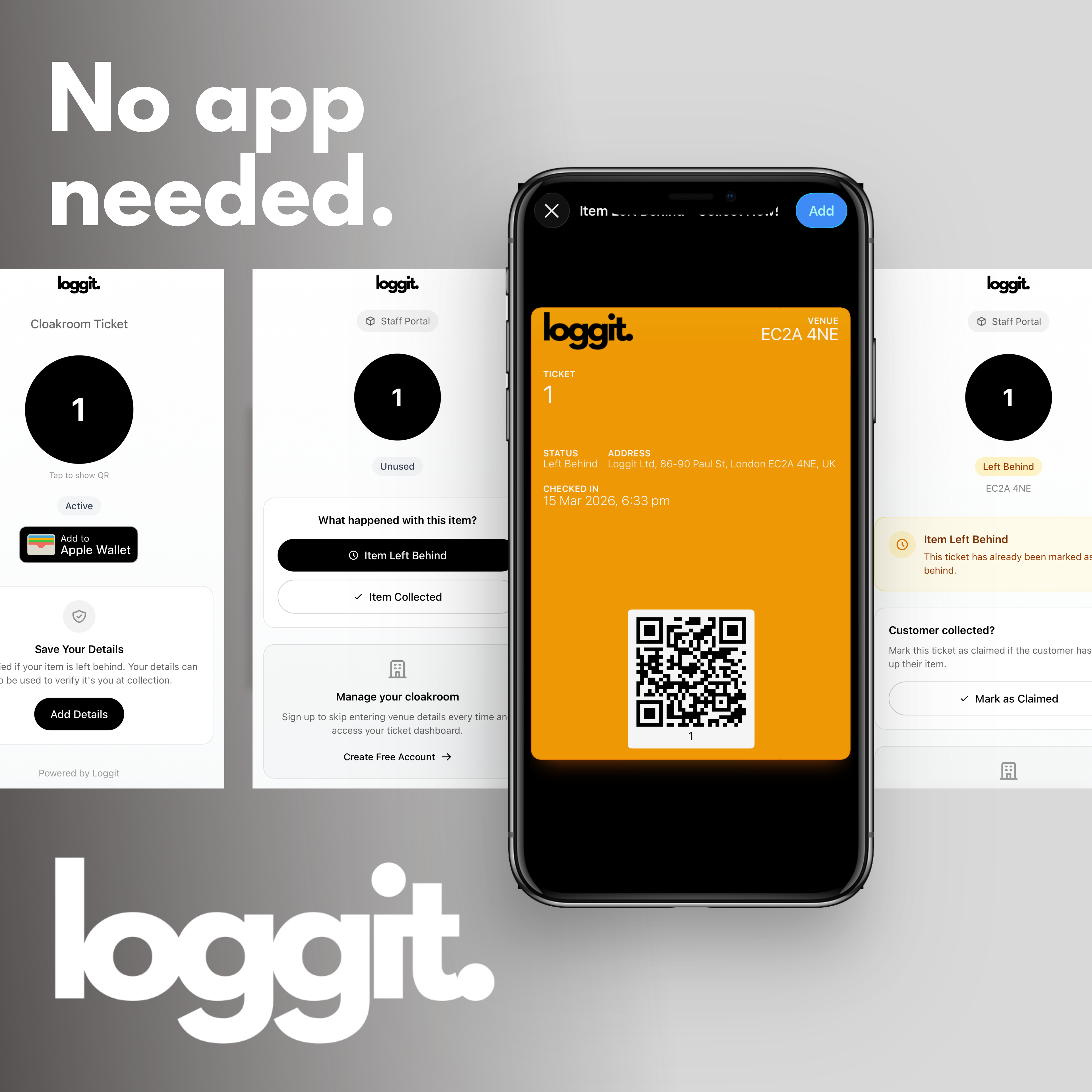 QR Cloakroom Tickets Digital | Apple Wallet & Google Wallet Cloakroom Tags